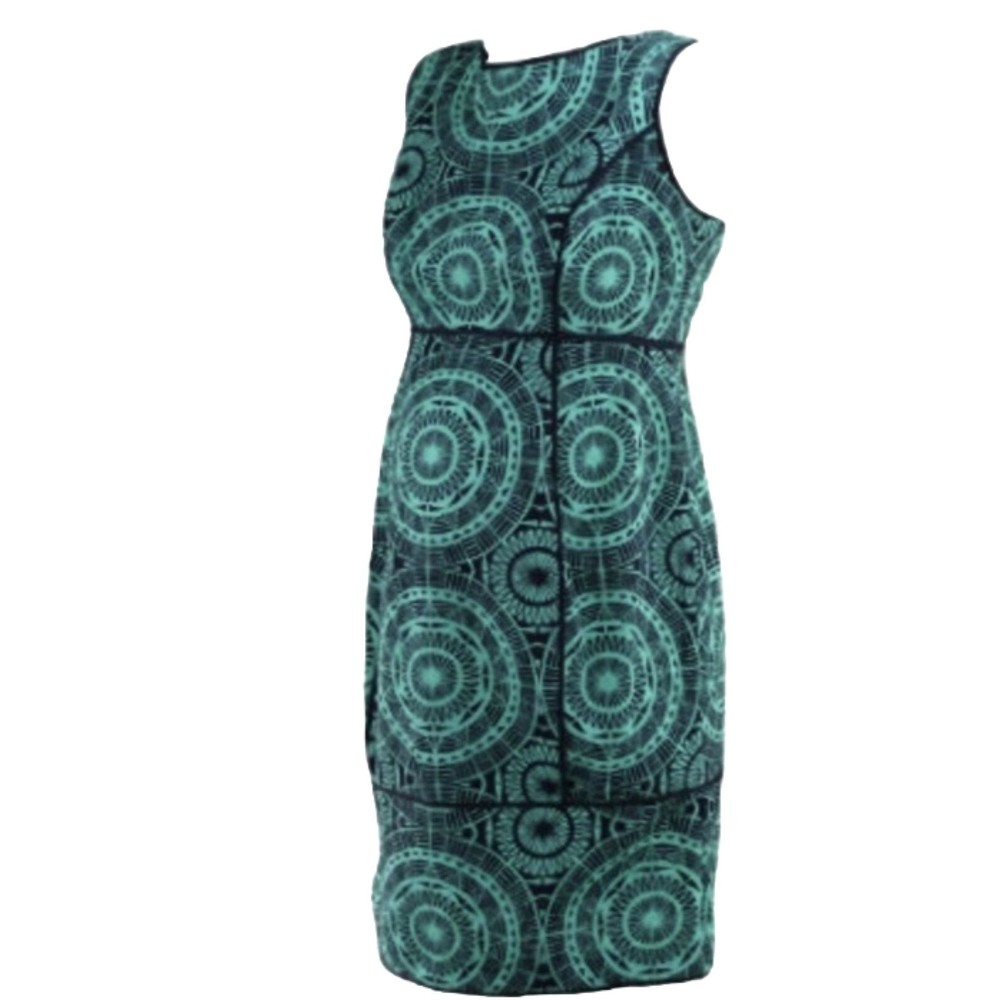 Taylor A Pea In The Pod Turquoise Aztec Design Sleeveless Maternity Dress SZ L
